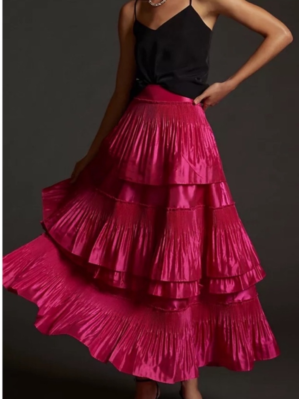 Anthropologie Tiered Pintucked Maxi Skirt x Mare Mare-small